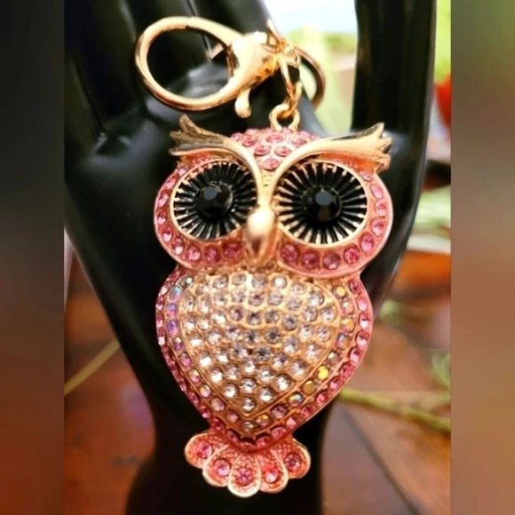 unbranded Handbags - Bag Charm Pink Owl black eyes